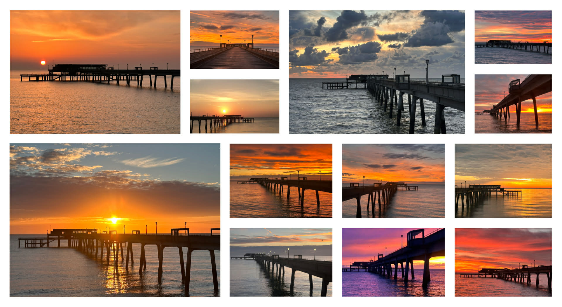 Collection of Deal Pier sunset photographs by Jo Malpass